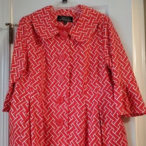 The Fashion Gallery orange/white lined duster jacket, XL